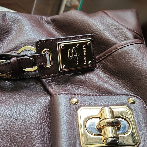 B. Makowski Brown large leather handbag - Picture 3 of 16